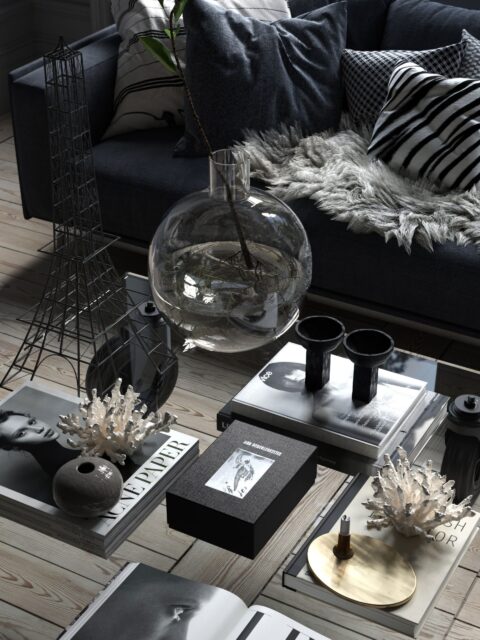 Living area set 3DS MAX, Corona render.