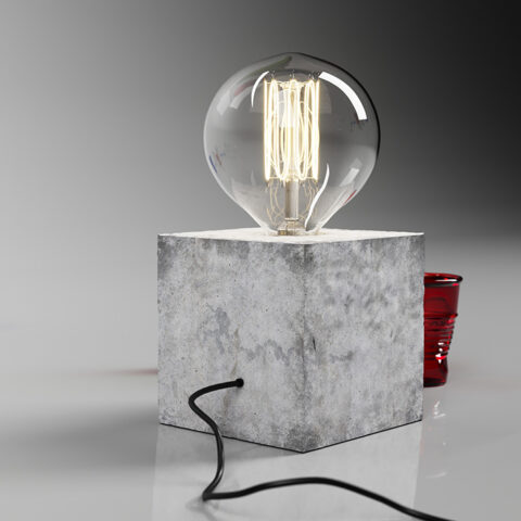 Render 3dsmax of a lamp and concrete base, cgi, archiviz, onpluto freebie.